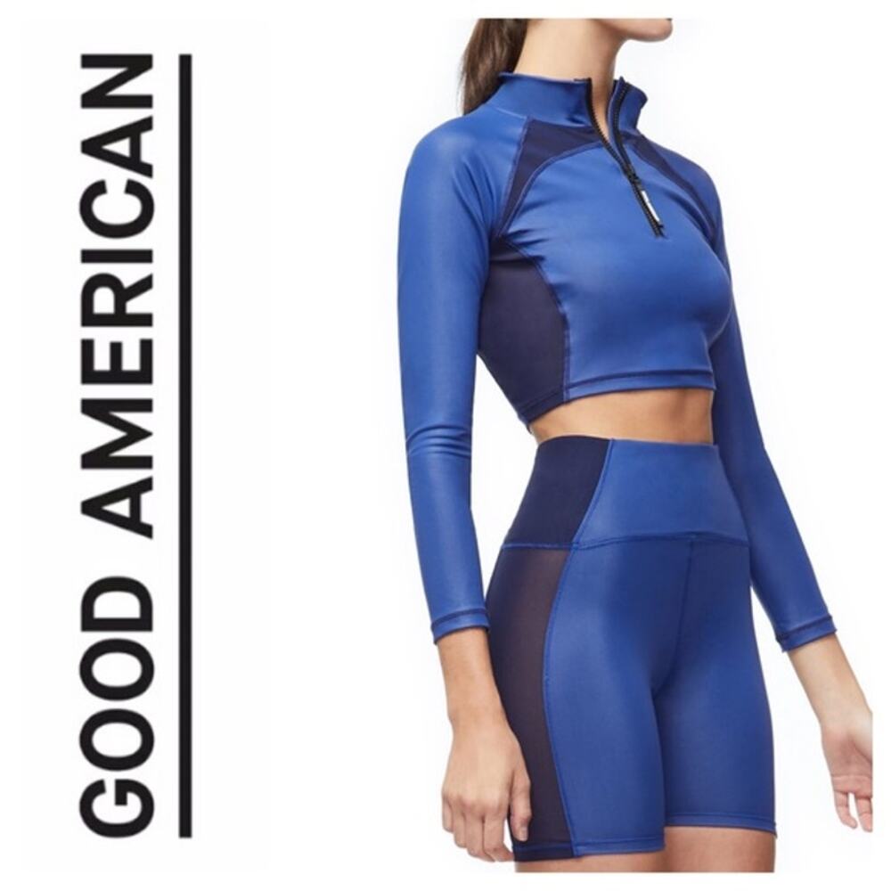 Good American The Power Crop Top Navy 2/M